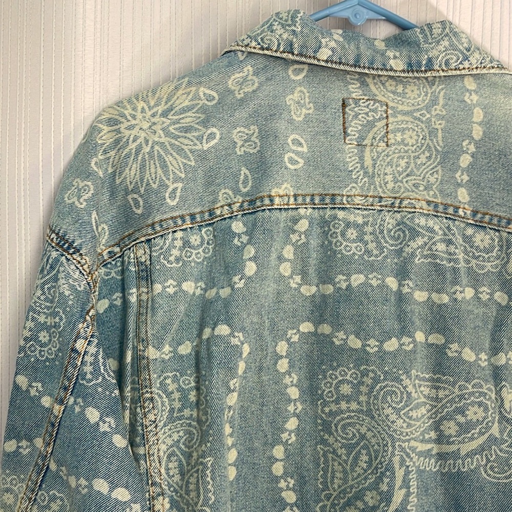 Wild Fable‎ Paisley Bandanna Print Denim Jean Jacket Medium - Picture 4 of 12